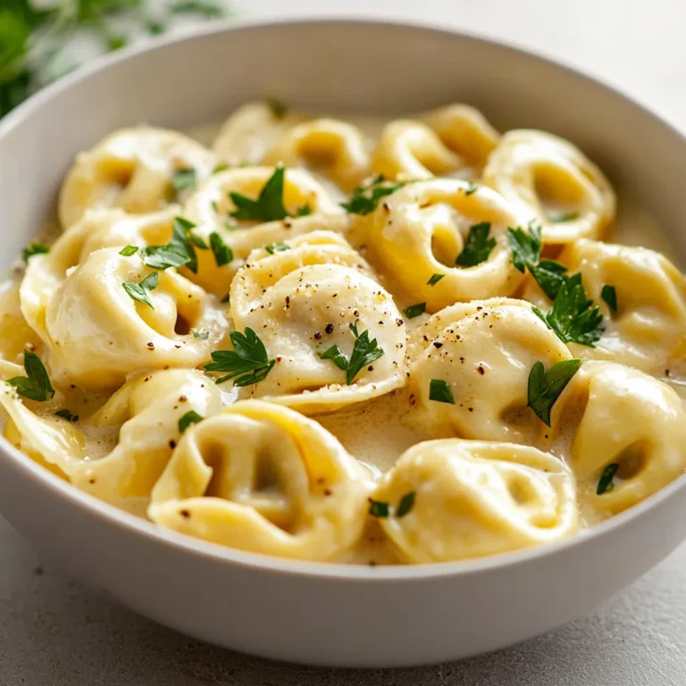 Creamy Garlic Parmesan Tortellini is a delightful dish that embodies the essence of comforting Italian cuisine. This dish is a splendid combination of tender cheese-filled pasta enveloped in a velvety garlic-infused creamy sauce, punctuated by the rich flavor of freshly grated Parmesan. It's a meal that resonates with warmth, making it perfect for family dinners or casual gatherings with friends. The simplicity yet richness of this dish invites everyone at the table to dig in and enjoy.