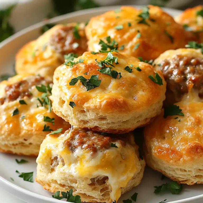 Cheesy Sausage Biscuit Bites Delight exemplifies the ultimate combination of savory tastes and comforting textures wrapped in a warm, buttery biscuit. These delightful bites are a crowd-pleaser at any gathering, whether it’s an informal brunch, game day, or a cozy family dinner. The marriage of savory crumbled breakfast sausage with creamy cheddar and cream cheese blends together beautifully, making every bite both satisfying and indulgently cheesy.