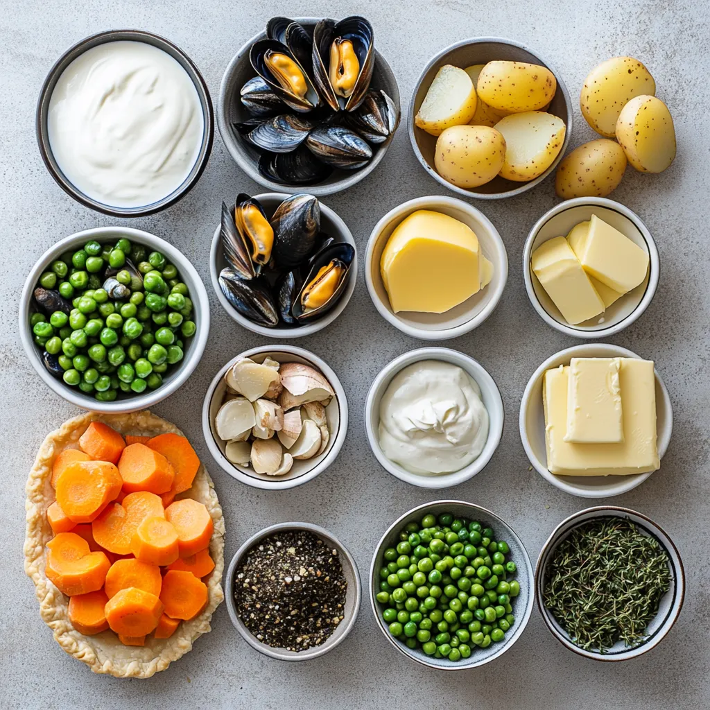 Discover the delightful flavors of a classic seafood dish reimagined with a comforting twist—Mussel Pot Pie Delight. This dish combines the briny goodness of fresh mussels with a medley of vegetables, enveloped in a flaky pie crust, making it an ideal main course for seafood lovers. The tender mussels, hearty vegetables, and creamy sauce come together to create a symphony of flavors that will tantalize your taste buds. The beautiful golden crust adds an appealing touch, making it perfect for both family dinners and casual gatherings with friends.