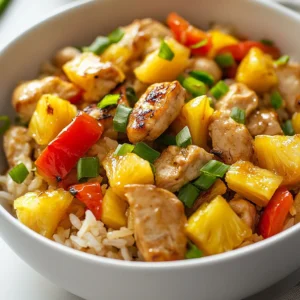 Tropical Chicken and Pineapple Rice Delight is a vibrant dish that transports the palate straight to a sunny paradise with every bite. This meal is a beautiful fusion of flavors, combining the savory goodness of chicken with ripe, sweet pineapple. The added crunch of fresh vegetables and the aromatic notes from garlic and ginger make this dish truly special. It is perfect for both a casual weeknight dinner and special occasions when you want to impress your family and friends with something a little different.