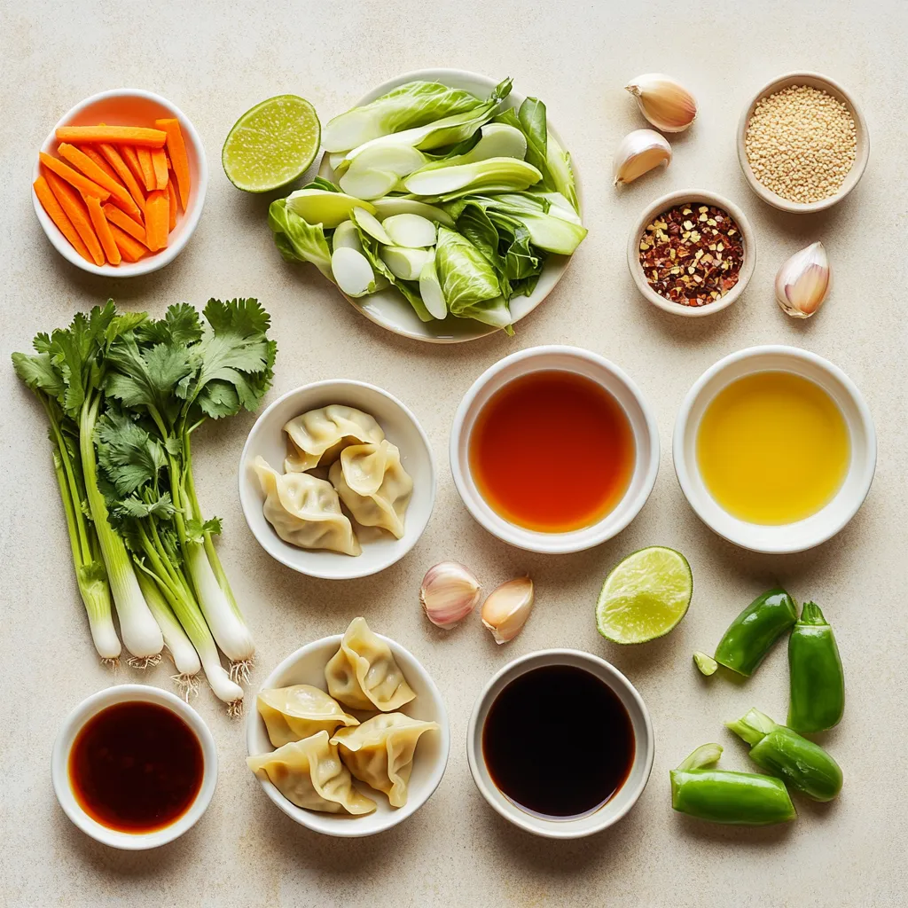 Explore the comforting flavors of Cozy Thai Potsticker Soup, a delightful dish perfect for a cozy dinner. Infused with aromatic ingredients such as garlic, ginger, and a punch of lime, this soup creates a warm and inviting atmosphere that's ideal for gatherings or a quiet night in. The balance of savory and tangy flavors is complemented by the addition of potstickers, which add both texture and heartiness to the meal. Whether you prefer the classic chicken potstickers or a satisfying vegetable variety, this soup is versatile enough to cater to different dietary preferences.