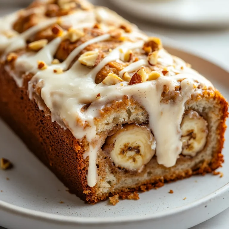 Banana bread enthusiasts and cinnamon roll fans unite! This Banana Bread Cinnamon Roll Loaf beautifully combines the best of both worlds into a delightful treat that is perfect for breakfast or dessert. The rich flavors of ripe bananas fused with sweet cinnamon and a creamy frosting create a unique and satisfying experience that will please anyone at your table. With every slice, you will encounter the soft, moist texture of classic banana bread, complemented by a fragrant cinnamon swirl that is reminiscent of fresh cinnamon rolls.