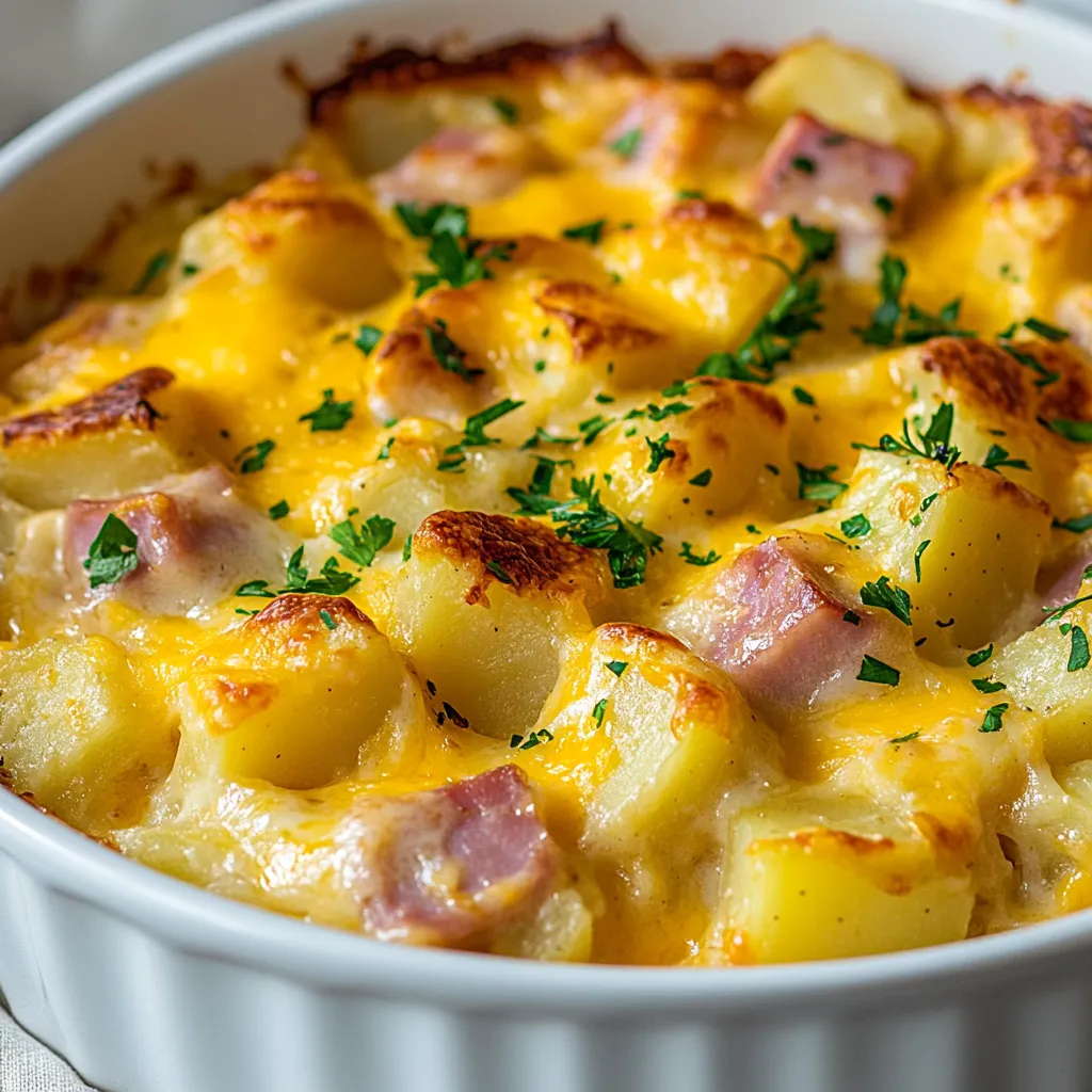 Exploring the joys of a hearty breakfast, the Cheesy Ham and Potato Breakfast Casserole offers a perfect start to your day. This dish is a cozy, fulfilling blend of creamy textures and savory flavors that brings warmth and comfort to the breakfast table. Imagine tender potatoes, flavorful ham, and melted cheese all baked together to create a deliciously satisfying meal that will please even the pickiest eaters.
