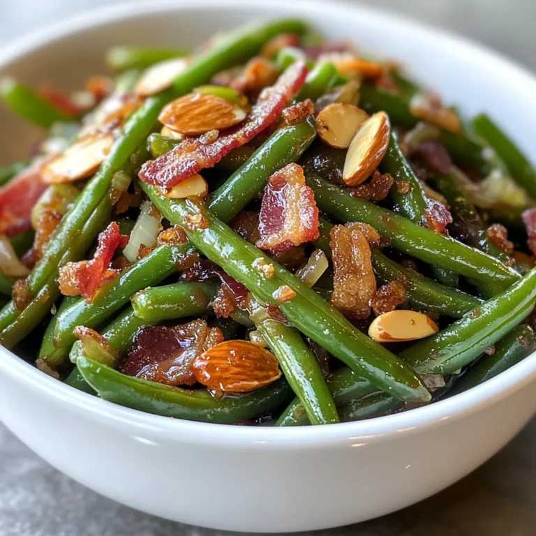 The perfect side dish can elevate any meal from ordinary to extraordinary. Nana’s Legendary Green Bean Delight is a prime example of how simple ingredients can combine to create a dish that is both delicious and visually appealing. This classic American recipe is packed with flavor thanks to crispy bacon, tender green beans, and crunchy almonds, making it a delightful addition to your meal. Whether you’re enjoying a casual family dinner or hosting a festive holiday gathering, this dish is sure to impress everyone at the table.