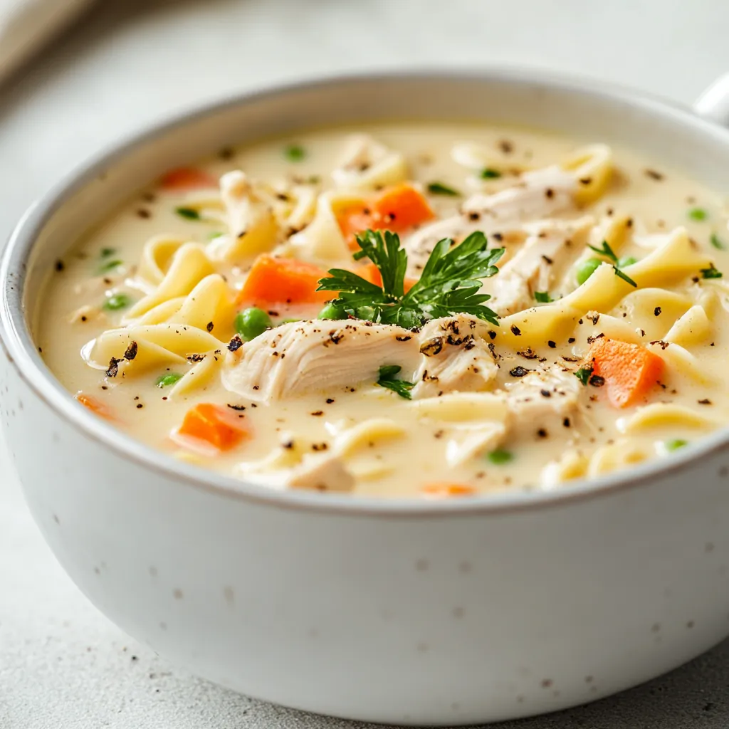 In many homes, creamy soups have carved a special place in the comfort food category. Their velvety textures, combined with wholesome ingredients, provide not just nourishment but also a sense of warmth and familiarity. Whether drizzling over a cold winter evening or serving on a bustling weeknight, creamy soups have an undeniable appeal that brings people together around the dining table. Among these beloved dishes, the Creamy Chicken Noodle Delight stands out as a quintessential American classic, elegantly marrying rich flavors with a satisfying heartiness.