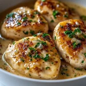 The Creamy Garlic Chicken Skillet Delight is an irresistible dish that beautifully unites tender chicken breasts in a rich, flavorful garlic cream sauce. Each bite is a delectable experience, as the savory garlic complements the creamy texture, making it an instant favorite among family and friends. Perfect for any dinner occasion, from casual weeknights to more formal gatherings, this dish is sure to impress. With its quick prep time and streamlined cooking process, it is a go-to recipe for those looking to treat their taste buds with minimal effort.