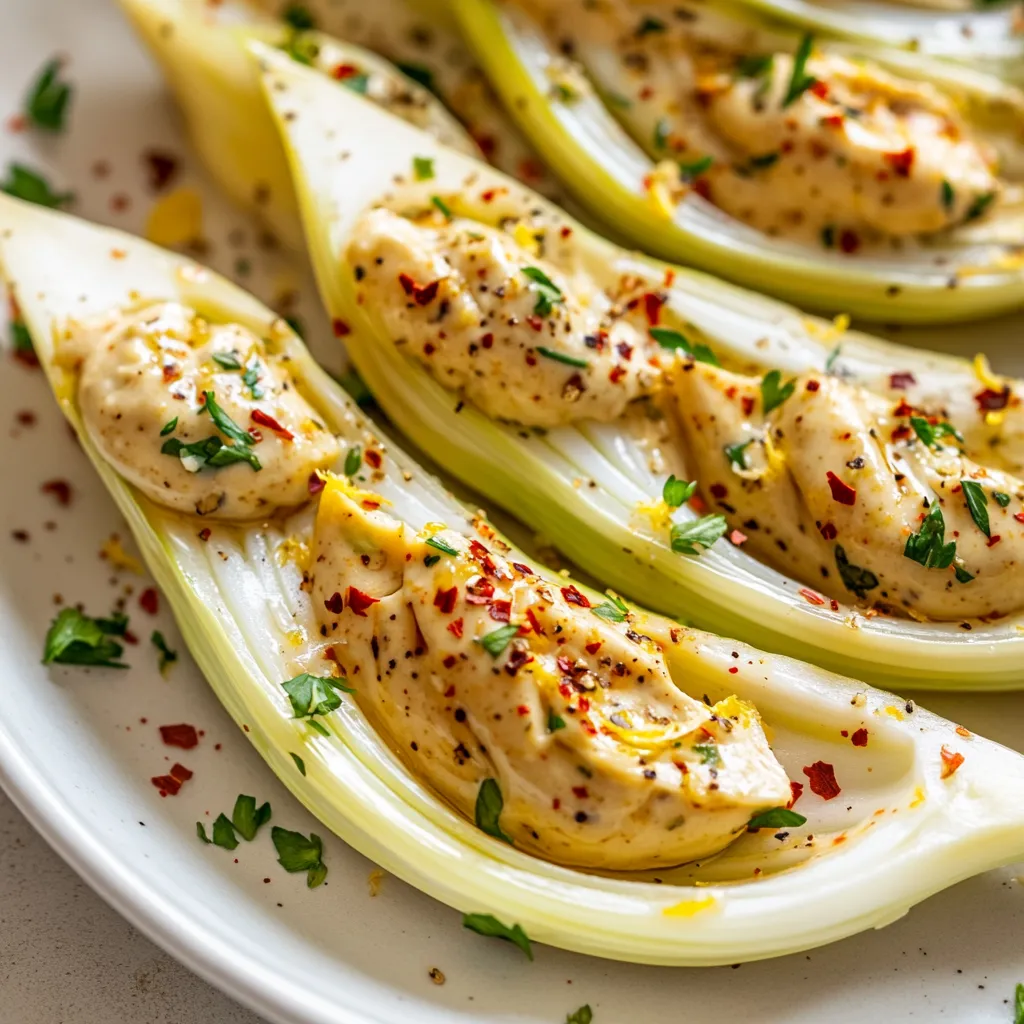 Endive leaves are a unique and versatile ingredient that can elevate any dish with their crisp texture and slightly bitter taste. They provide a stunning vessel for various fillings, making them an ideal choice for appetizers and snacks. In this recipe, we've transformed these leaves into elegant appetizers filled with a zesty lemon cashew spread that adds a delightful twist. This combination not only boast aesthetic appeal but also delivers a burst of flavor that pleasantly surprises the palate.