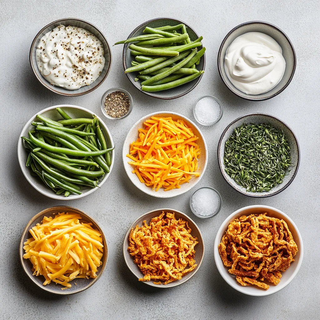 Southern-Style Green Bean Casserole is a comforting dish that has become a staple at many Thanksgiving gatherings. Known for its creamy texture and savory flavors, this casserole elevates green beans with a combination of cream, cheese, and crispy fried onions. With its delightful mix of toppings and rich inner layers, this dish is guaranteed to please family and friends alike. Whether you're hosting a holiday feast or simply looking to add something special to your weeknight dinner table, this casserole is versatile enough for any occasion.