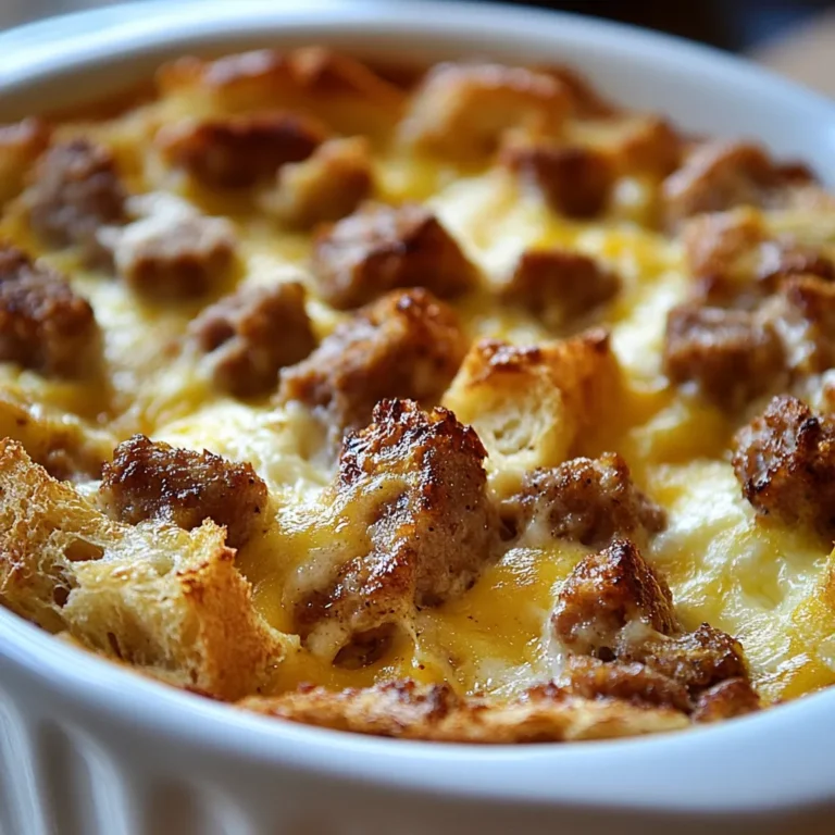 Embrace the comforting flavors of a classic American breakfast with this Sausage Breakfast Casserole. This delightful dish combines savory sausage, creamy eggs, and sharp cheddar cheese, all baked to perfection. It captures the essence of a hearty breakfast while offering a convenience that's perfect for any occasion. Whether you’re hosting a brunch gathering or simply enjoying a serene weekend morning with family, this casserole showcases a balanced blend of flavors that will surely satisfy everyone at the table.