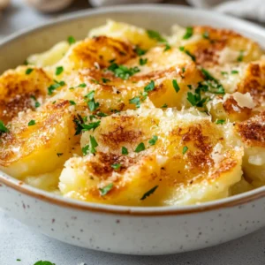 Garlic Parmesan Smashed Potatoes are a delightful twist on a classic side dish that combines the rich, savory flavors of garlic and cheese with a satisfying texture. As the name suggests, these potatoes are not only smashed to retain their shape but are also topped with a luscious blend of melted butter, olive oil, and Parmesan cheese, making them the star of the show at any meal. The golden, crispy edges and creamy interior create an irresistible contrast that is hard to resist.