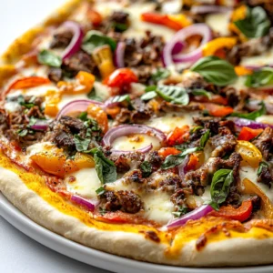 Explore the delicious world of Italian cuisine with a twist by indulging in Wild Boar Pizza Delight. This remarkable recipe takes traditional pizza to the next level with the rich and robust flavors of crumbled wild boar sausage. Imagine sinking your teeth into a hot slice, where the melty mozzarella cheese meets fresh, colorful vegetables, and aromatic basil dances on your palate. Perfect for pizza lovers seeking something distinctive, this creation is certain to impress family and friends alike.