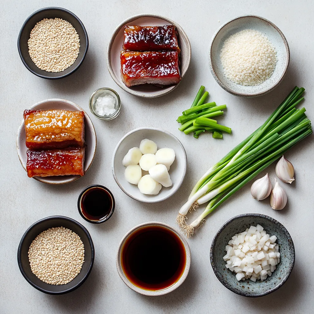 Gochujang-Glazed Pork Belly is a magnificent dish that blends the richness of pork with the tantalizing heat and depth of Korean chili paste known as gochujang. This recipe showcases the art of slow cooking, transforming a humble cut of meat into a tender, flavorful centerpiece. The combination of sweet, spicy, and savory flavors, paired with the decadent texture of pork belly, makes this dish not only appealing to the palate but also a visual delight on the table.