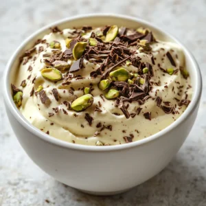 The Decadent Chocolate Pistachio Vanilla Whip is a luscious dessert that tantalizes the taste buds with its rich cocoa, complemented perfectly by the unique crunch of roasted pistachios. This light yet indulgent treat offers a delightful blend of flavor and texture, making it a standout choice for chocolate lovers. Imagine diving into a creamy, velvety smooth dessert that beautifully balances sweetness and nuttiness, with the added elegance of whipped cream.