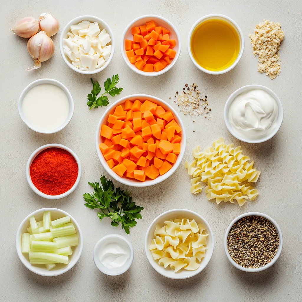 Creamy Chicken Noodle Delight is a quintessential American soup that warms the heart and satisfies the soul. Infused with tender shredded chicken, hearty vegetables, and creamy broth, this comforting dish is perfect for chilly evenings or when you're simply craving something delicious. With its rich flavors and creamy texture, this soup has become a timeless favorite that can easily be the highlight of any meal, catering to diverse palates and preferences.