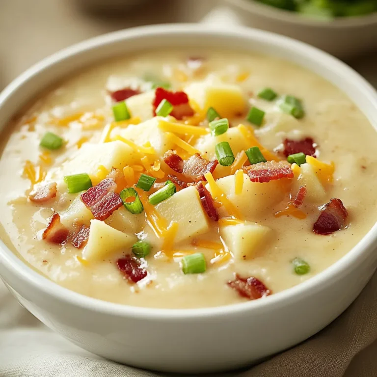 The rich, comforting flavors of a classic creamy potato soup can warm any day. This Decadent Creamy Loaded Potato Soup recipe transforms simple ingredients into a hearty meal that is sure to satisfy. Whether you're serving it as a cozy dinner or a warm, inviting appetizer, this soup is a delicious blend of flavors and textures.