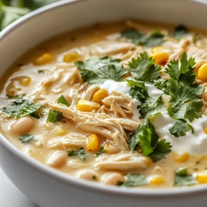 Creamy Crockpot White Chicken Chili Delight is the ultimate comfort food, perfect for chilly evenings or casual gatherings. This dish marries tender chicken with hearty beans and corn, all enveloped in a creamy chili base, making it a fulfilling option that’s both nutritious and delicious. The great thing about using a crockpot is its hands-off approach to cooking. You can simply throw in the ingredients, set it to cook, and let it work its magic while you attend to other tasks or spend time with loved ones.