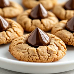 Peanut Butter Blossom Cookies are a delightful treat that perfectly combines the rich flavor of creamy peanut butter with the smooth sweetness of chocolate. These cookies are not only charming in appearance, featuring a signature chocolate kiss nestled in the center, but they also boast a soft and chewy texture that makes them irresistible to cookie lovers of all ages. The harmonious blend of flavors creates a comforting bite, enveloping you in nostalgia with each taste.