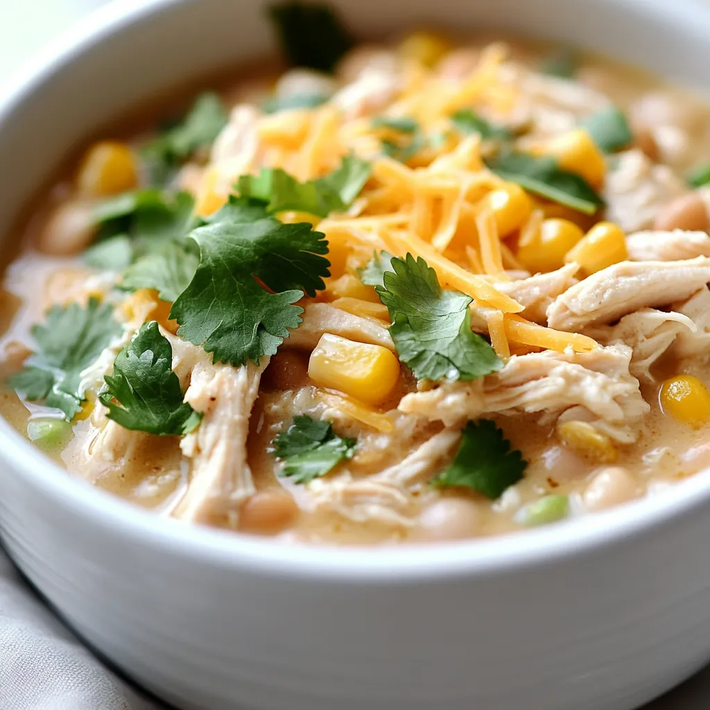 Creamy White Chicken Chili is a dish that resonates with comfort and warmth, making it a perfect go-to meal for busy weeknights or cozy gatherings. This dish combines tender chicken with creamy beans and corn, creating a harmonious balance of flavors and textures that everyone will love. The unique combination of mild spices and bright tomatoes provides a flavorful punch, while the slow cook process melds the ingredients beautifully, enhancing each bite.