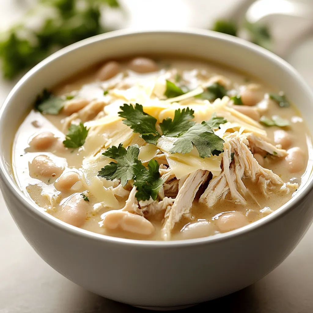 The Pioneer Woman White Chicken Chili is a deliciously comforting American dish that warms the body and soul. This recipe combines tender shredded chicken with creamy sour cream and cheese, all melded together with a blend of aromatic spices and hearty white beans. With its rich, savory profile and inviting aroma, this chili offers a delightful twist on traditional chili recipes, making it a wholesome meal that everyone can enjoy.