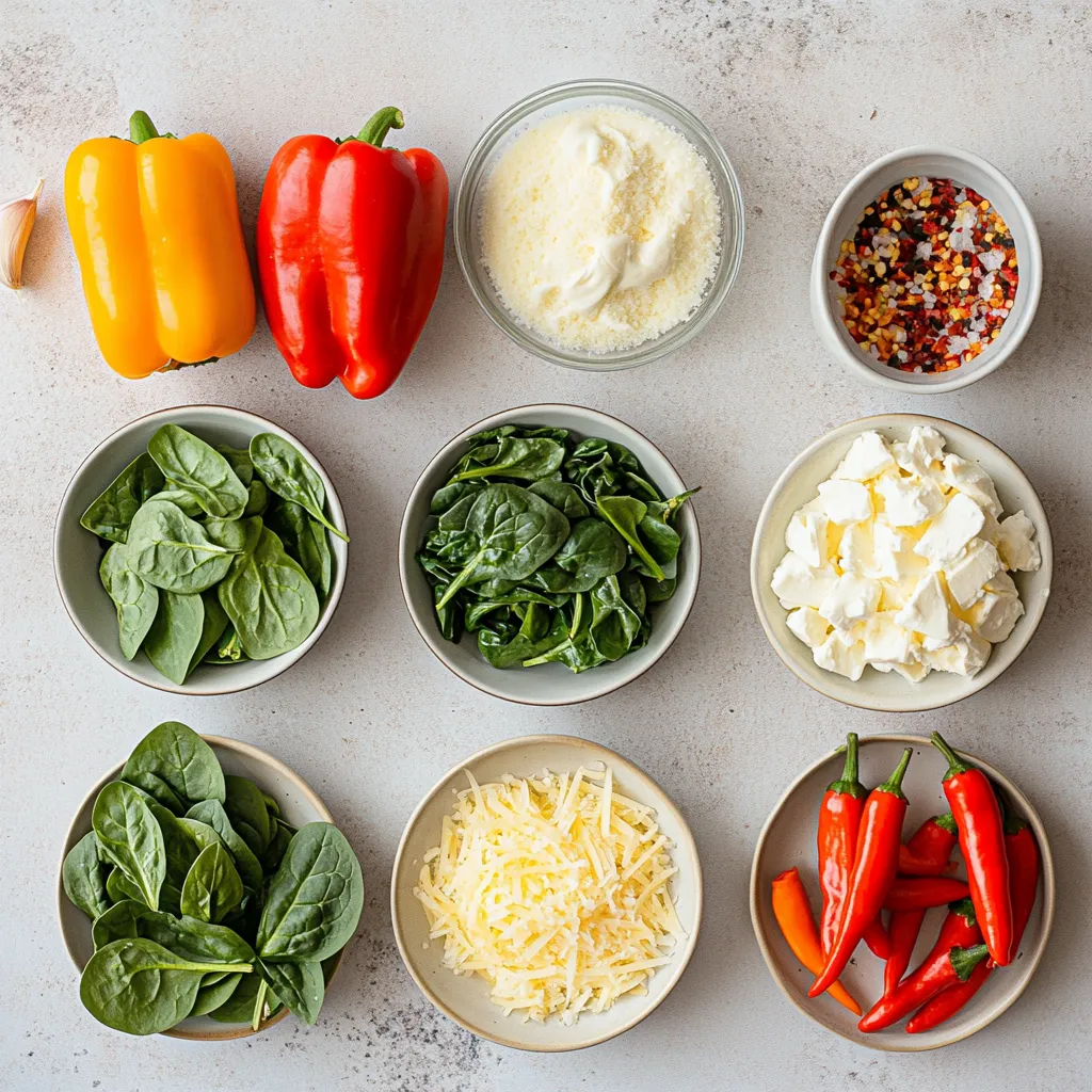 The Cheesy Spinach Stuffed Mini Peppers offer a delightful twist on the classic appetizer. Not only are they visually appealing, but their creamy, cheesy filling pairs perfectly with the sweet, tender peppers. These bite-sized delights strike an exquisite balance between flavors and textures and provide a burst of color that can brighten any table setting. As the world of food evolves, innovative recipes like this one have emerged, capturing the hearts and taste buds of many.