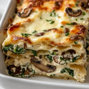 Lasagna is a classic Italian dish that never fails to impress. Layer upon layer of pasta, cheese, and luscious fillings unite to create a hearty meal that warms the soul. This creamy mushroom and spinach ricotta lasagna takes the traditional recipe to new heights, incorporating rich flavors in a comforting embrace of creamy ricotta and melty cheeses. Perfect for family gatherings, Sunday dinners, or a cozy night in, this lasagna is a feast for both the eyes and the palate.