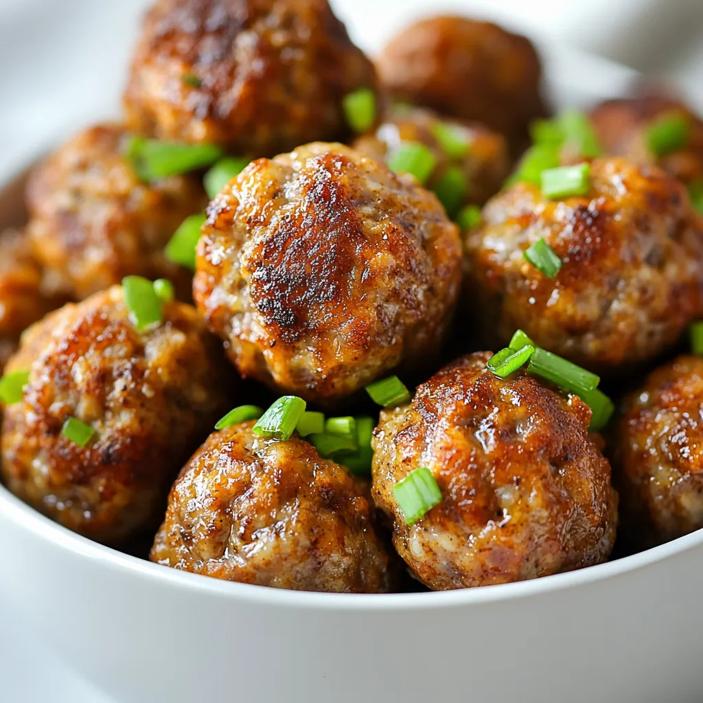 The delightful combination of savory sausage, gooey cheese, and wholesome almond flour makes these baked sausage balls a perfect addition to any appetizer spread. Ideal for parties, game days, or casual gatherings, this recipe offers a gluten-free twist on a classic favorite. The satisfying blend of flavors and textures ensures that these sausage balls are not only simple to make but are also guaranteed to please a crowd. Whether you are planning a fun-filled evening with friends, hosting a festive family get-together, or just looking for a delicious snack, these sausage balls will shine at any occasion.