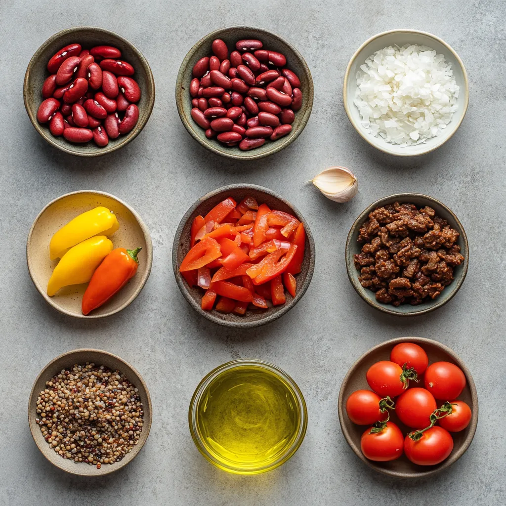 Embrace the cheerful vibes of fall with a steaming bowl of Hearty Beef Chili. This classic American dish not only provides warmth on chilly nights but also offers a depth of flavors that delight the palate. The combination of savory ground beef, vibrant vegetables, and hearty beans creates a comforting meal that's perfect for family gatherings or quiet evenings at home. The rich, spicy-sweet aroma wafting through your kitchen as this chili simmers will entice everyone to gather around the table.