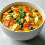 Coconut Curry Chicken Soup is a delightful dish that seamlessly combines the rich flavors of Indian cuisine with a comforting soup base. This recipe features tender chicken thighs simmered in a creamy coconut milk broth, infused with aromatic spices and vibrant vegetables. The outcome is a soup that warms the soul and tantalizes the taste buds, making it perfect for soothing chilly evenings or serving at family gatherings.