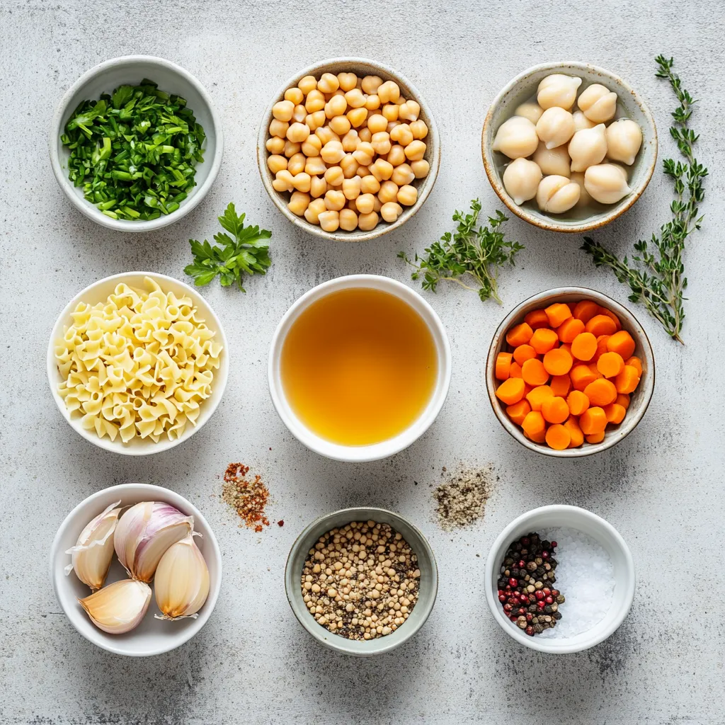 Chickpea noodle soup is a comforting, nourishing dish that brings warmth during chilly days and adds a flavorful touch to both lunch and dinner. This vegetarian soup, rich in flavor and nutrients, serves as a perfect main course when you seek a hearty meal. Packed with wholesome ingredients, this soup is not only easy to prepare but also offers a delightful combination of textures with tender chickpeas, vibrant vegetables, and comforting egg noodles. The simplicity of the recipe paired with its rich, inviting aroma makes it an ideal choice for weeknight dinners or a cozy weekend gathering.