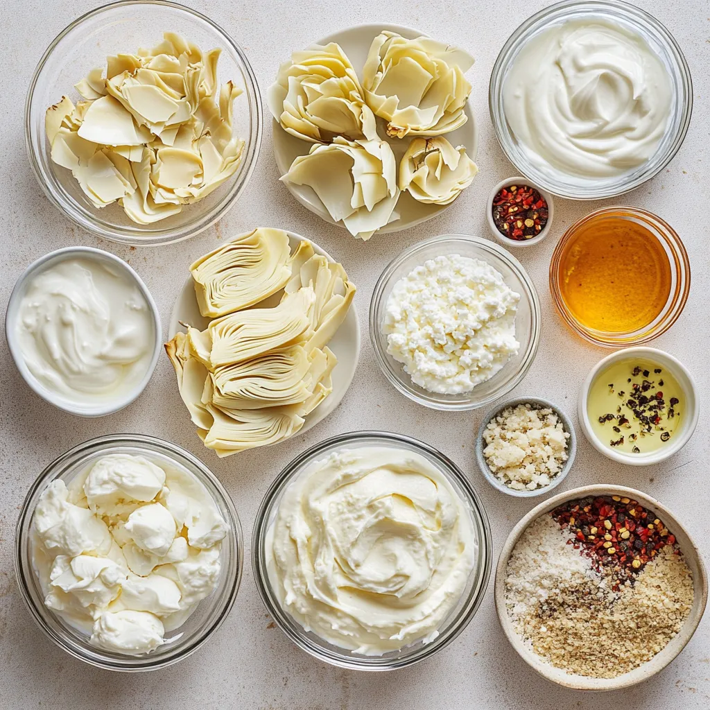 The art of creating a delectable dip is perfected in this Creamy Baked Artichoke and Feta Dip recipe. Celebrated for its rich flavors and creamy texture, this Mediterranean-inspired dish is not only easy to prepare but also makes for an excellent appetizer for gatherings. With every bite, you'll experience a delightful blend of artichoke, feta, and a variety of cheeses, bringing comfort and a burst of taste to your palate. Perfect for parties, game days, or cozy nights in, this dip is sure to impress your guests and make snacks feel elegant and sophisticated.