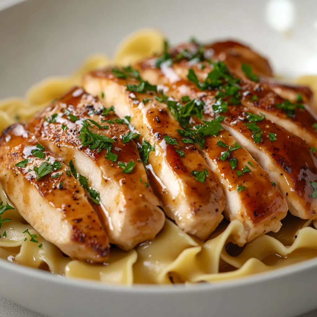 Exploring the delightful world of creamy chicken dishes, this article dives into a sumptuous recipe for Creamy Chicken with Herb-Infused Buttered Noodles. This comforting American classic combines tender chicken with flavorful egg noodles, all tossed in a rich, buttery broth infused with aromatic garlic and Italian herbs. Perfect for weeknight dinners, its simplicity in preparation and appealing taste create a meal the whole family will enjoy.