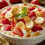 The Strawberry Banana Pudding Delight is a delectable dessert that captures the essence of freshness and simplicity while showcasing the timeless pairing of strawberries and bananas. This layered treat is not only beautiful to look at but also a harmonious blend of flavors and textures that make it irresistible. As you dig through the layers, the creamy vanilla pudding complements the sweet, ripe bananas and juicy strawberries, creating a delightful experience in every spoonful.
