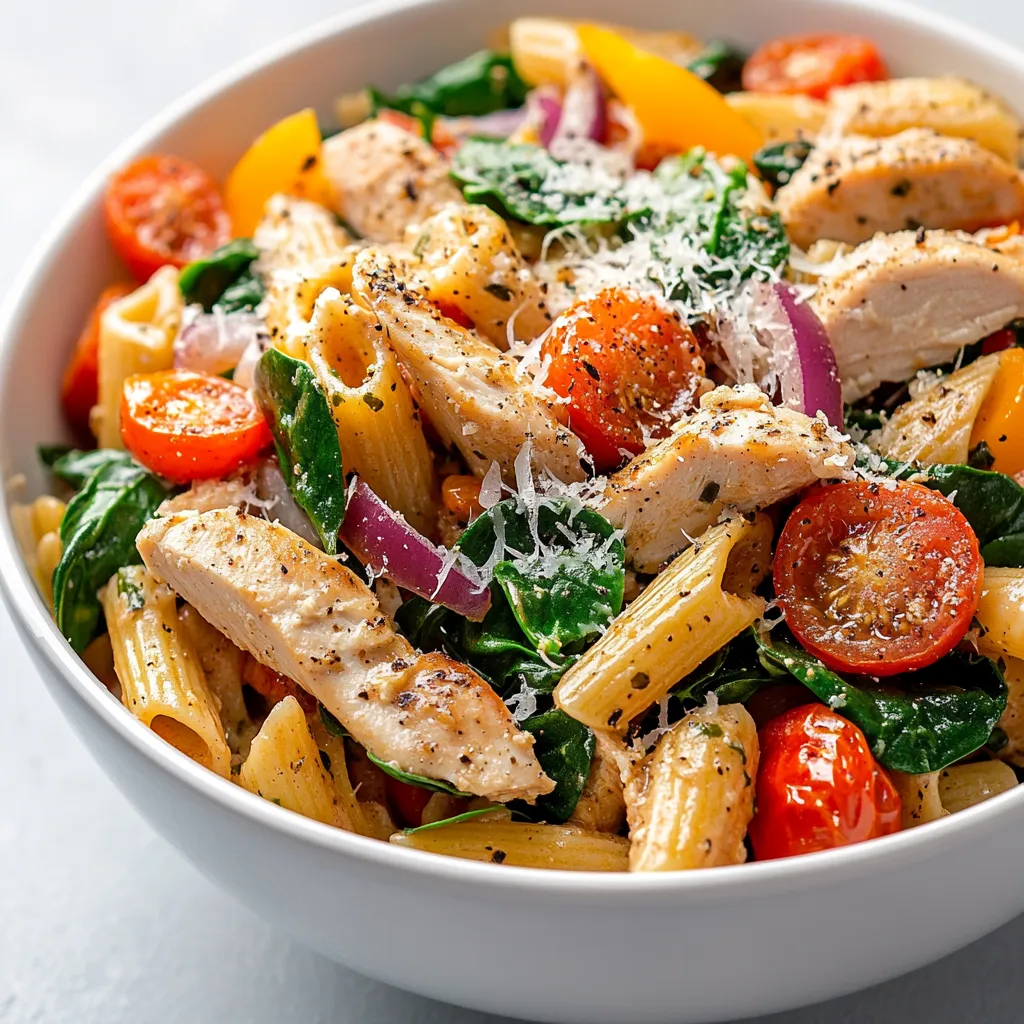 Exploring the vibrant and healthful flavors of Italian cuisine, this Wholesome Chicken Pasta Delight recipe stands out as a nutritious yet satisfying main course. Perfect for busy weeknights, this dish brings together wholesome ingredients in a delightful harmony that not only pleases the palate but also supports a balanced diet. The combination of juicy chicken, fresh vegetables, and whole grain pasta not only makes it a hearty meal but also encapsulates the essence of Italian cooking—simplicity and freshness at its best.