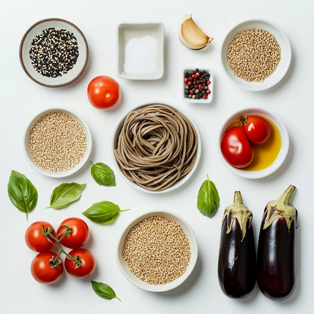 The Soba Salad with Grilled Eggplant and Tomato Delight presents an exquisite taste of Japanese cuisine, showcasing a delightful fusion of flavors and textures. This refreshing salad combines the nutty taste of soba noodles with the rich smokiness of grilled eggplant and the bright acidity of ripe tomatoes, creating a dish that can serve as a satisfying main course or a light side dish. Perfect for summer gatherings or intimate dinners, it offers a delightful balance of savory and fresh elements that is sure to please any palate.