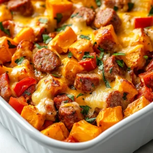 The Sweet Potato & Sausage Casserole is a heartwarming dish that perfectly embodies the essence of fall. With its savory Italian sausage, wholesome sweet potatoes, and gooey melted cheese, this casserole strikes a delicious balance of flavors and textures that will transport you to cozy evenings and family gatherings. The combination of roasted sweet potatoes and seasoned Italian sausage not only brings warmth but also offers a delightful bite that will leave everyone at the dinner table satisfied.